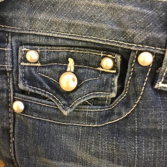 True Religion Blue Pearl Button Wide-Leg Jeans - Picture 16 of 16